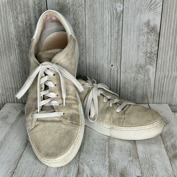 To Boot New York ADAM DERRICK Cream Suede Sneakers Mens Size 9 - Picture 1 of 12